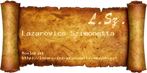 Lazarovics Szimonetta névjegykártya